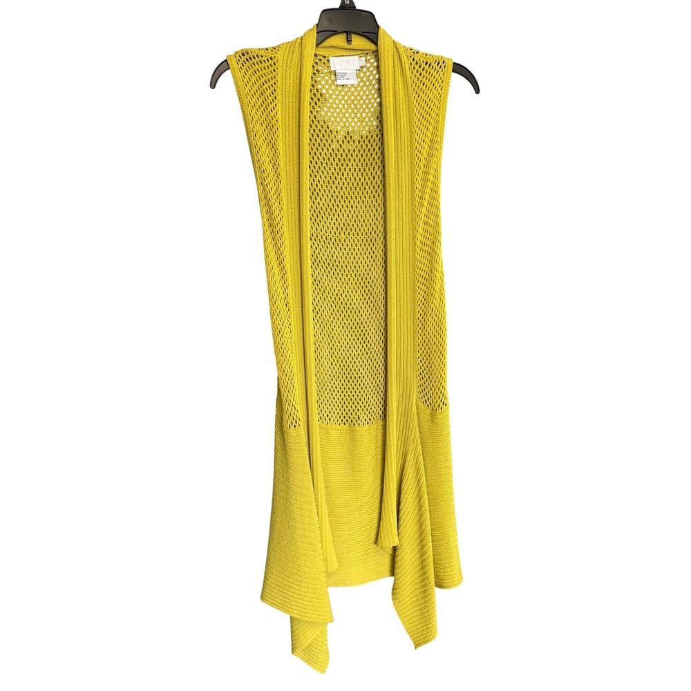 Adore Size M Longline Vest‎ Open Knit Draped Mesh Back Boho Eclectic Festival